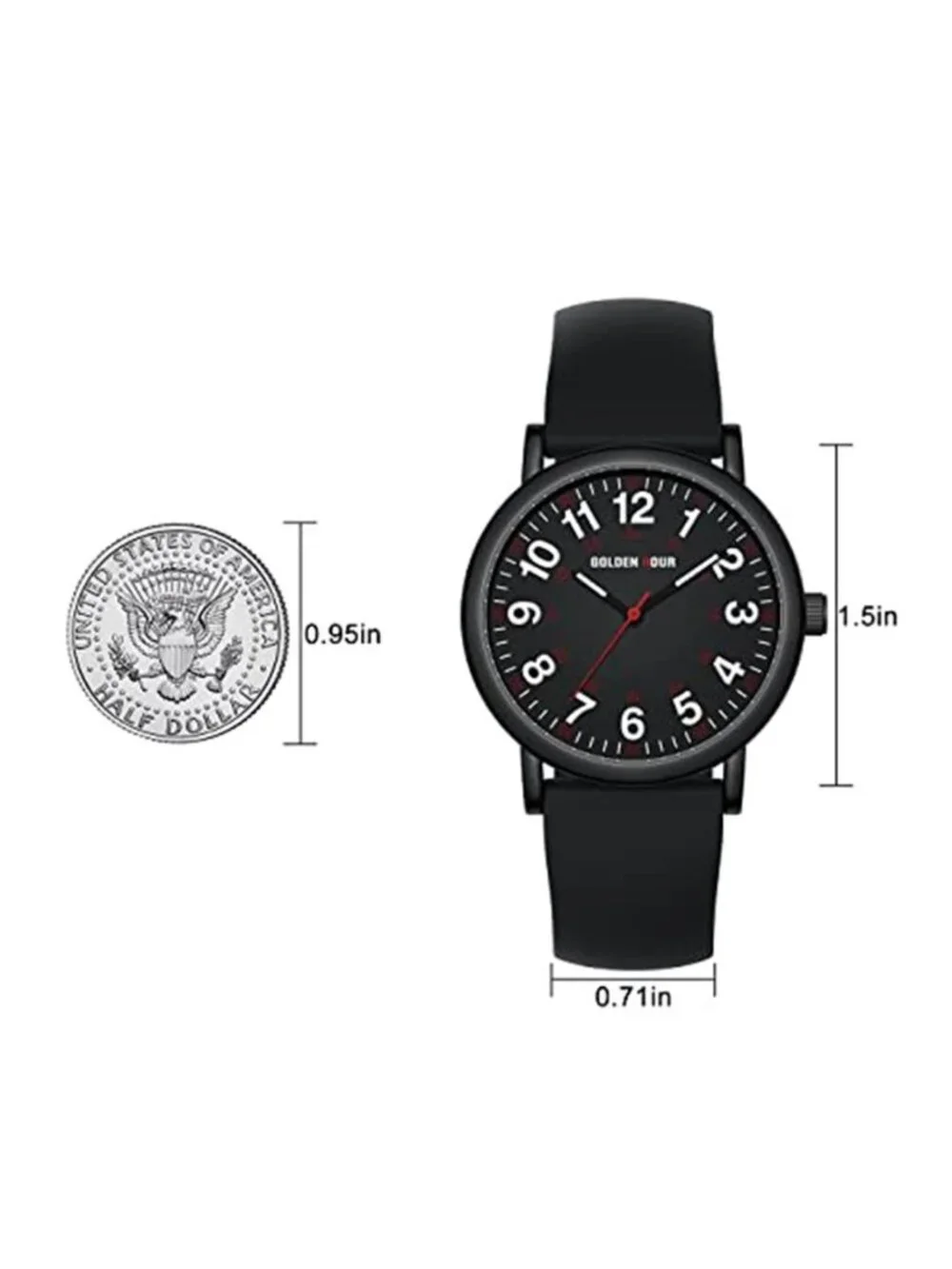 Unisex Waterproof Military Time Luminous Easy Read Dial 24 Hour with Second Hand
